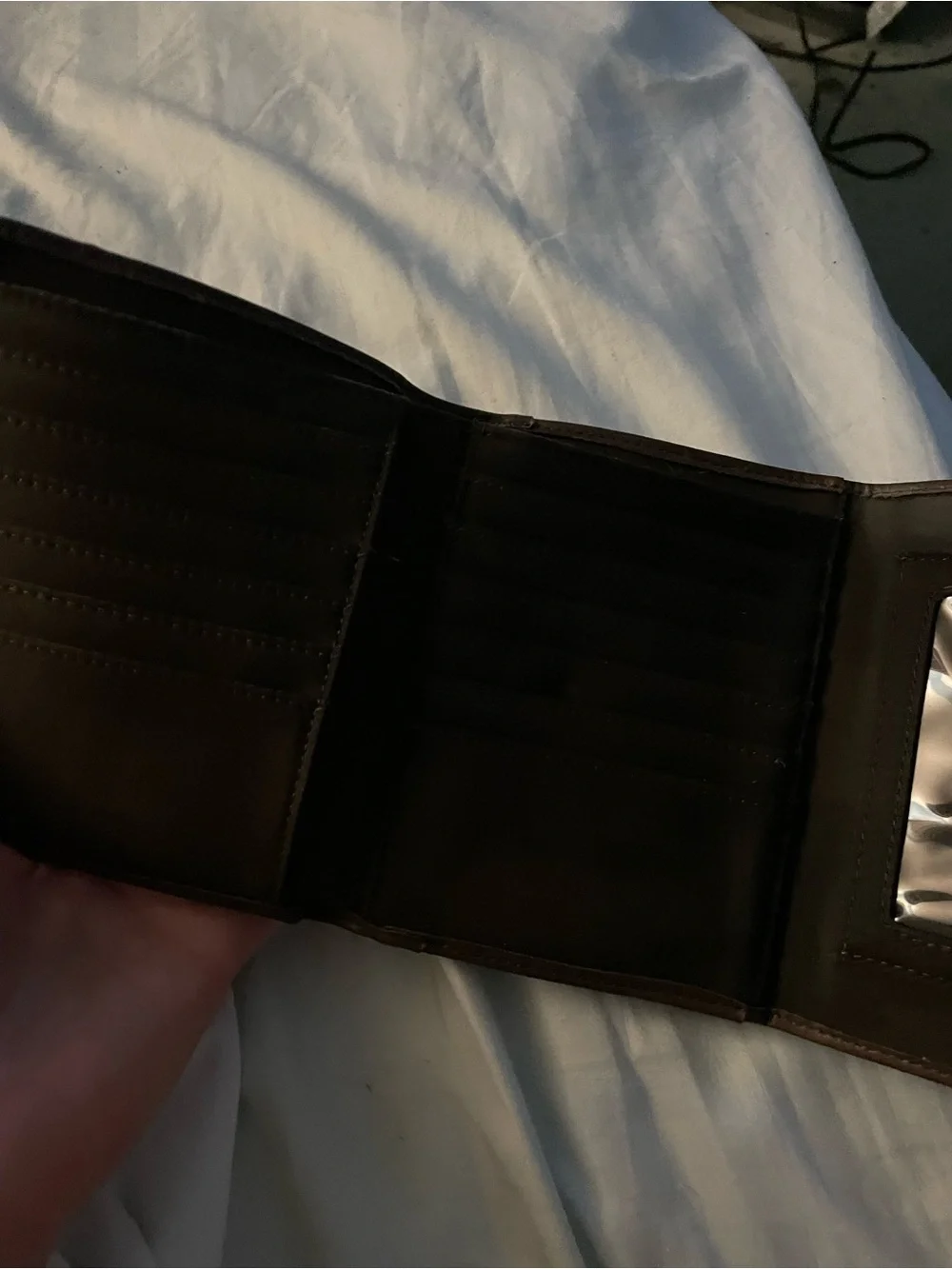 Vintage 90s unused Brown Compact Coin Purse and wallet